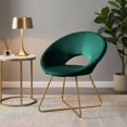 thumbnail image 1 of iooHug Modern Silky Velvet Upholstered Accent Chair with Metal Sled Base.(Green), 1 of 7