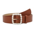 thumbnail image 1 of iopqo belt womens leather belts for jeans dresses fashion gold buckle ladies belt belt brown, 1 of 3