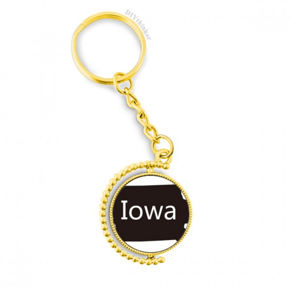 iowa ameusa map outline metal connector key chain  accessory en keyholder