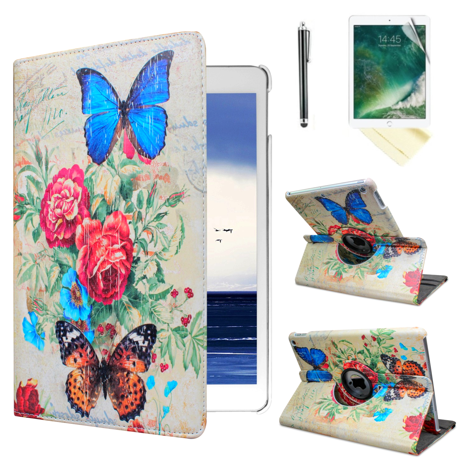 Gexmil Genuine Cowhide Leather Case For IPad 10.2 Inch (9th/8th/7th Gen) - Auto Wake/Sleep, Multi-Angle Stand, Shockproof