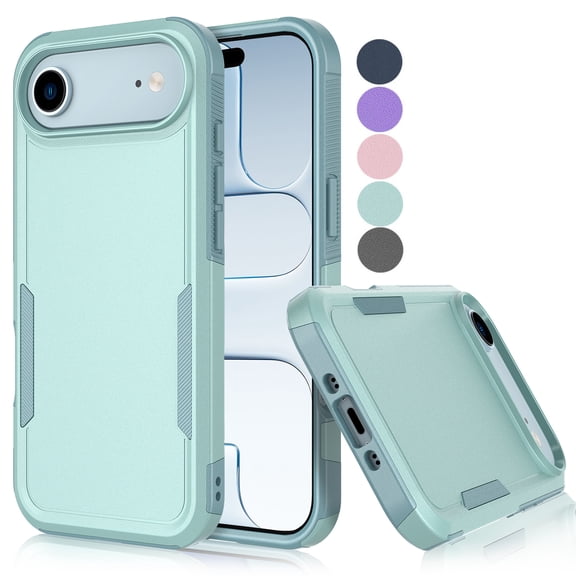 For iphone 17 Air Case, Shockproof Heavy Duty Rugged Cell Phone Case for iphone 17 Air Cover, Tekcoo Military Grade Full Body Protection Dual Layer Sturdy Durable Cute Bumper - Mint