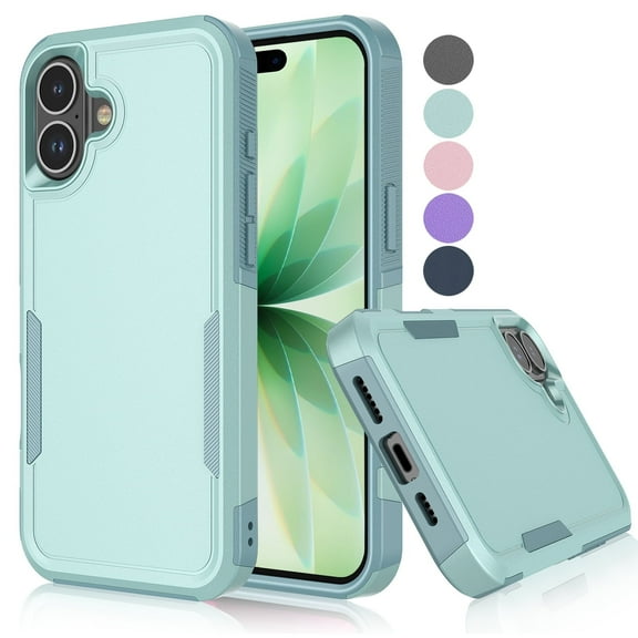For iphone 17 Case, Shockproof Heavy Duty Rugged Cell Phone Case for Apple iphone 17 Cover, Tekcoo Military Grade Full Body Protection Dual Layer Sturdy Durable Cute Bumper - Mint