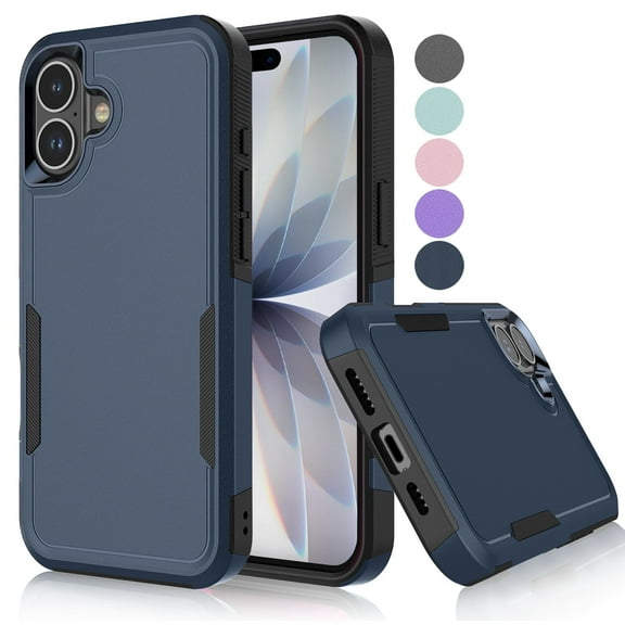 For iphone 17 Case, Shockproof Heavy Duty Rugged Cell Phone Case for Apple iphone 17 Cover, Tekcoo Military Grade Full Body Protection Dual Layer Sturdy Durable Cute Bumper - Blue