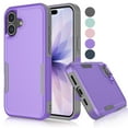 thumbnail image 1 of For iphone 17 Case, Shockproof Heavy Duty Rugged Cell Phone Case for Apple iphone 17 Cover, Tekcoo Military Grade Full Body Protection Dual Layer Sturdy Durable Cute Bumper - Purple, 1 of 7