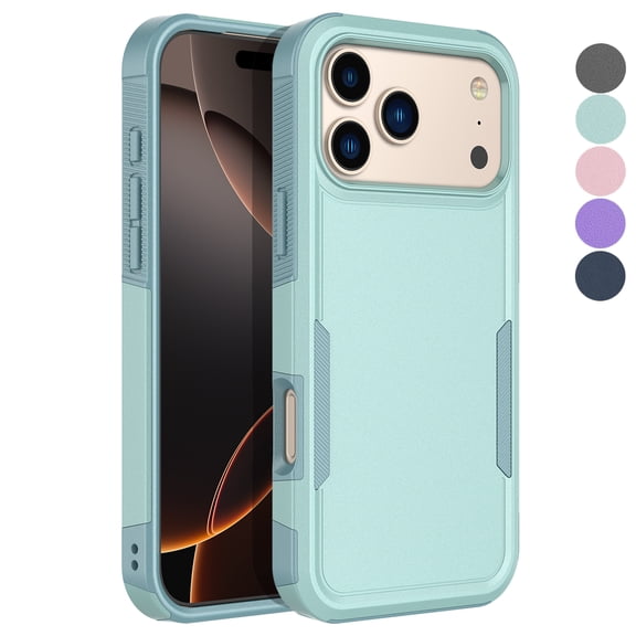 For iphone 17 Pro Max Case, Ebizware Heavy Duty Rugged Shockproof Phone Case [Military Grade Drop Tested] Dual Layer Full Body Protective Bumper for Apple iphone 17 Pro Max Cover - Mint Green