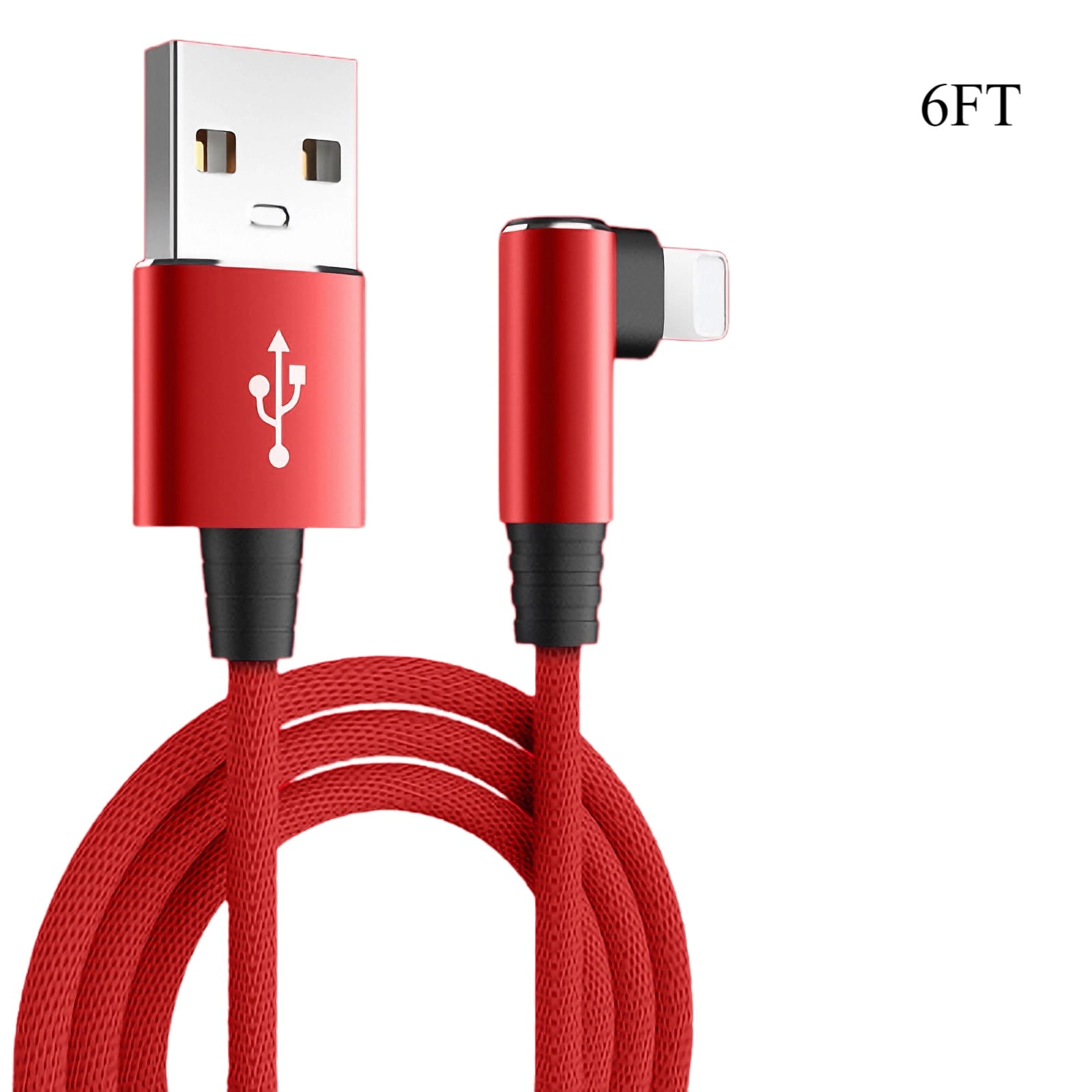 Iphone Charging Cable 6ft Right Angle Nylon Braided Lightning Charger Cord Compatible With 7826