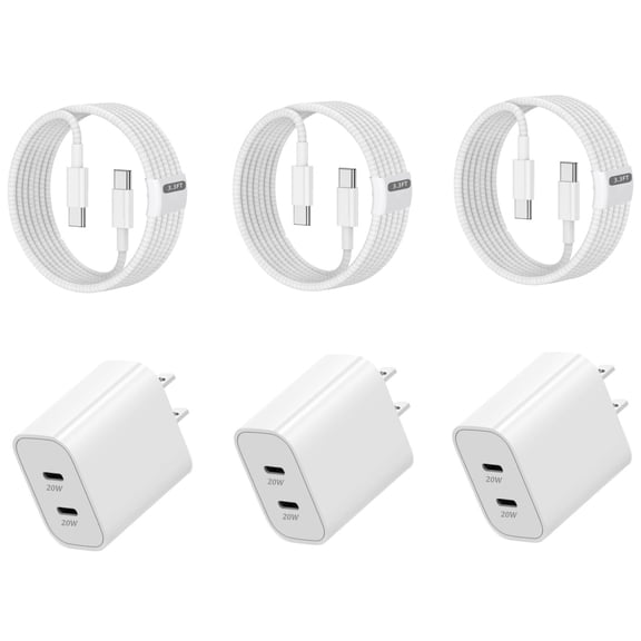 iphone15 16 17charger Fast 20W USB C Wall Charger Block with 3.3FT Long Type C Charging Cable for IPhone16/15/Plus/Pro/Max,For ipad 13/12.9/11/10.9/Air 6/5/4/Mini 6th 8.3 Inch,for Samsung/LG/Motorola