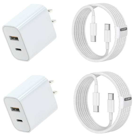 iphone15 16 charger Fast 20W USB C And USB A Wall Charger Block with Type C Charging Cable for IPhone16/15/Plus/Pro/Max,For ipad 13/12.9/11/10.9/Air 6/5/4/Mini 6th 8.3 Inch,for Samsung/LG/Motorola