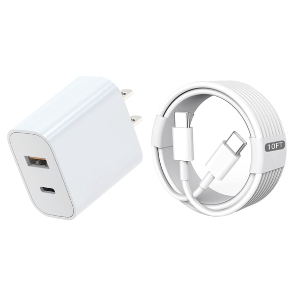 iphone15 16 charger Fast 20W USB C and USB A Wall Charger Block with Type C Charging Cable for IPhone16/15/Plus/Pro/Max,For ipad 13/12.9/11/10.9/Air 6/5/4/Mini 6th 8.3 Inch,for Samsung/LG/Motorola