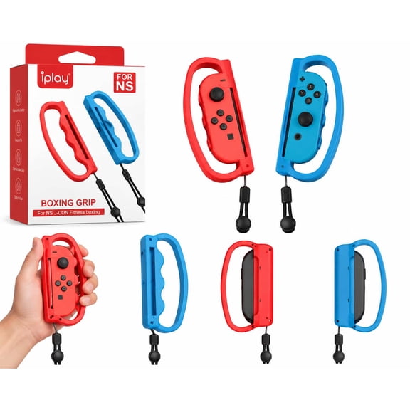 iplay Boxing Grip for Nintendo Switch Joy-con Fitness Boxing, Red & Blue, 2 Count
