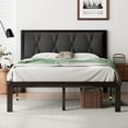 thumbnail image 1 of ipormis Queen Size Metal Platform Bed Frame,Fabric Upholstered Button Tufted Headboard& Underbed Storage, No Box Spring Needed, Easy Assembly, Dark Grey, 1 of 7