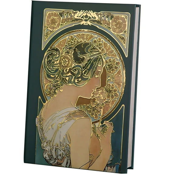 ipoul Pretty Notebook, Colorful Page, B6, Journal for Women, Hard Cover, Beautiful, Mucha Art