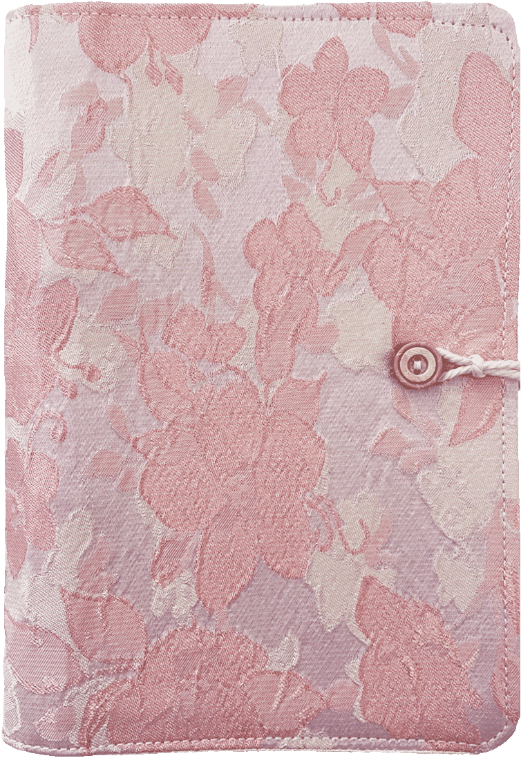 ipoul A5 Binder, 6 Ring Binder, Refillable Notebook, Embroidery Journal, Pink, Flower