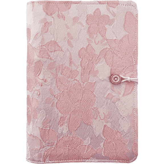 ipoul A5 Binder, 6 Ring Binder, Refillable Notebook, Embroidery Journal, Pink, Flower