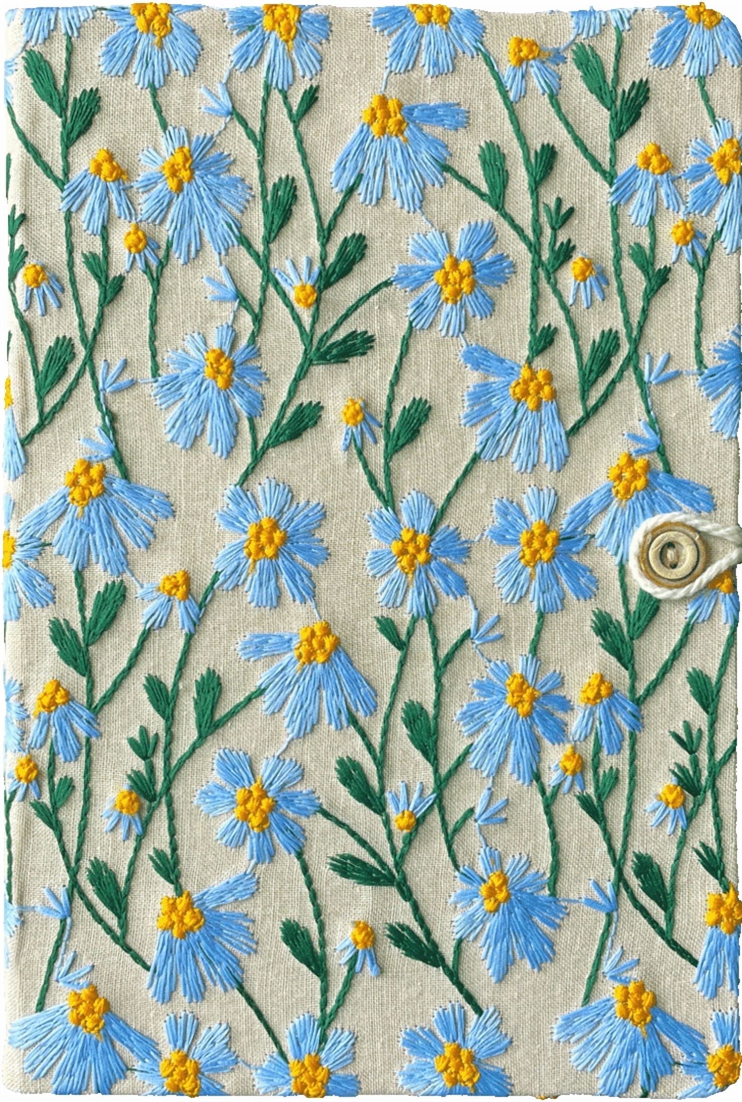 ipoul A5 Notebook, Lay Flat, Flower Journal, 8"x6", Hardcover, Lined, Pretty, Daisy Gifts for Women, Blue