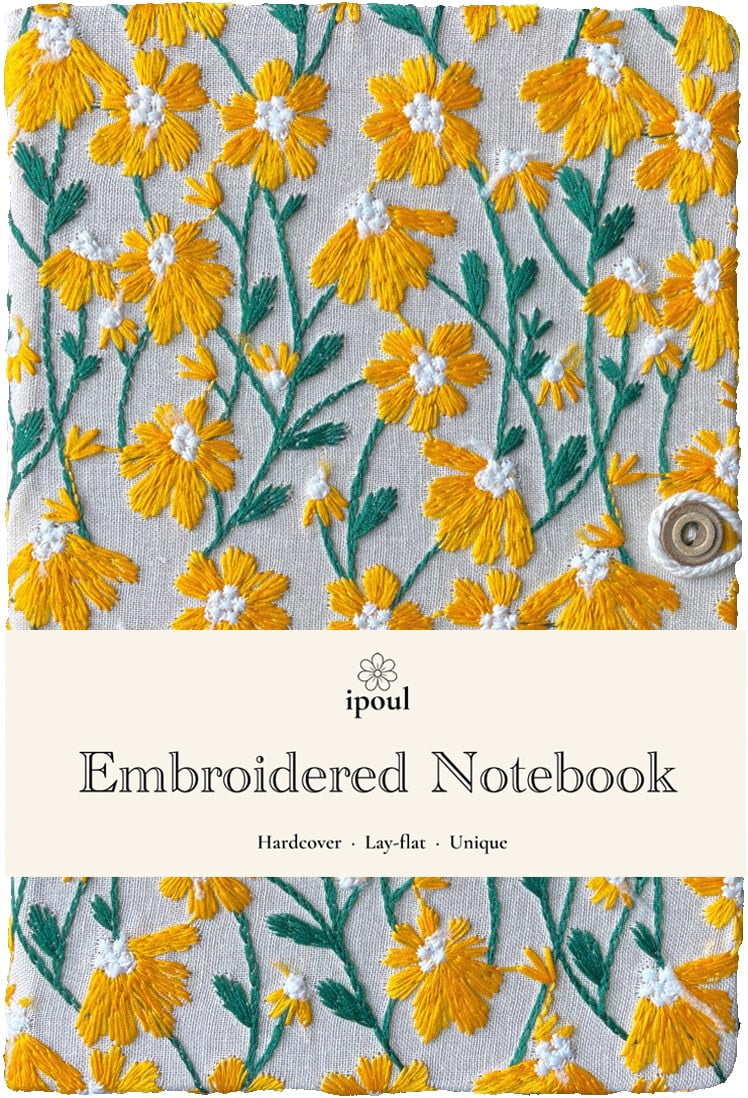 ipoul Daisy Gift, Flower Notebook, Beautiful Journals for Women, 8"x6", Hardcover, Lay Flat, A5, Yellow