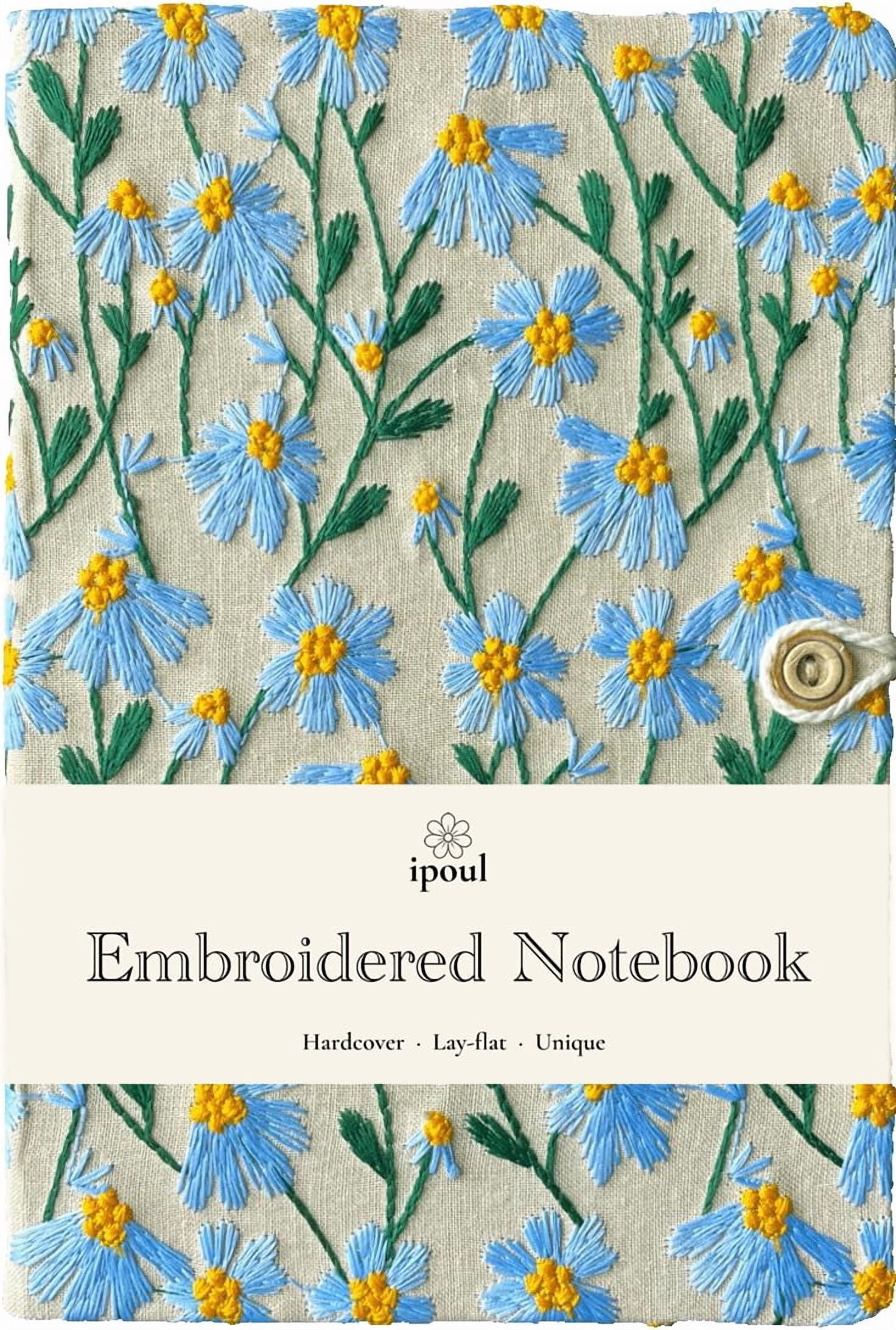 ipoul A5 Sketchbook, Flower Notebook, Daisy Gifts for Women, 8"x6", Hardcover, Lay Flat, Blue Daisy