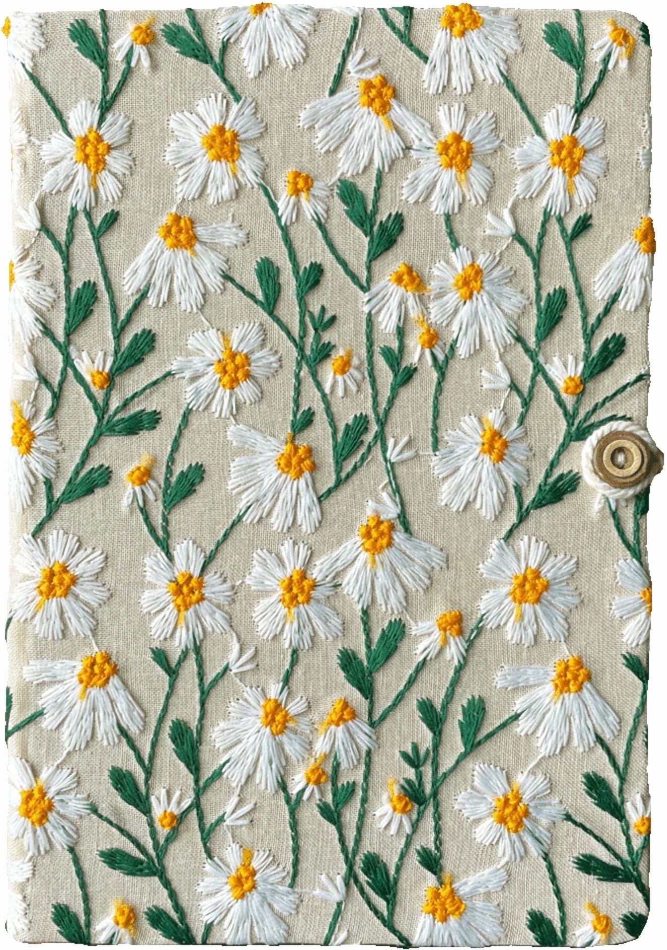 ipoul Cute Sketchbook, Daisy Gifts, Hardcover Notebook, Lay-flat, A5, 8"x6", Floral, Pretty Journal for Women, White Daisy