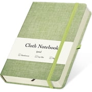 ipoul Linen Notebook, College Ruled, Hardcover, Lay Flat, B6, Small, 5x7, Thick, 100gsm, Green, Journal for Study, Office, Writing