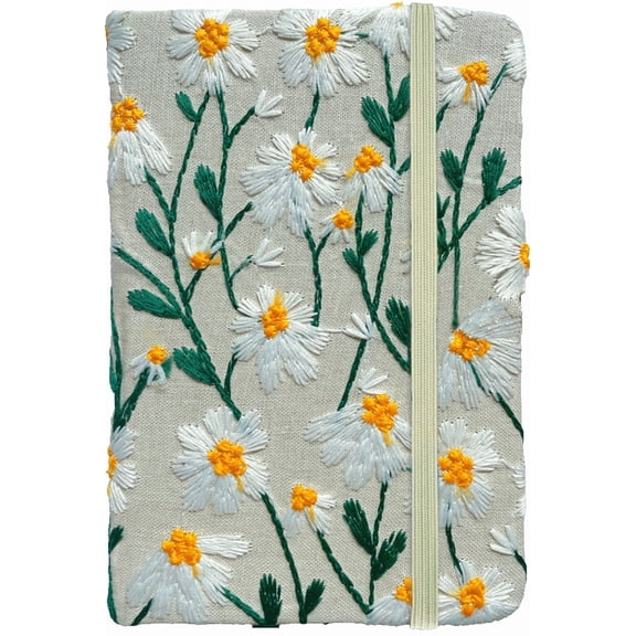 ipoul Pocket Journal, Small Notebook, A6 Sketchbook, 4x6, Hardcover, Lay Flat, Beautiful Journal, Daisy Gifts for Women, White