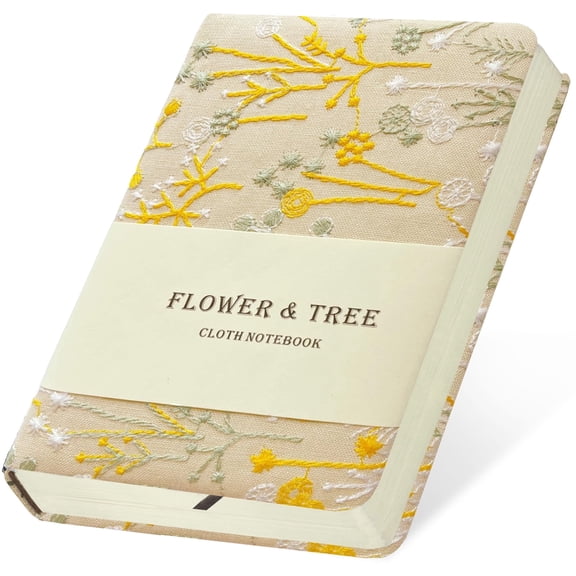 ipoul Pocket Notebook for Women, A6, Mini, Hardcover, 4x6, Small, Lined Notebook & Sketchbook, Apricot Yellow.