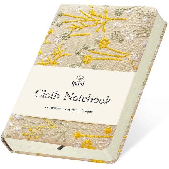 ipoul Pocket Notebook for Women, A6, Mini, Hardcover, 4x6, Small, Lined Notebook & Sketchbook, Apricot Yellow.