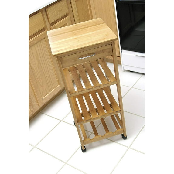 Bamboo Cart w Drawer (8914) (026914891404) (Lipper)