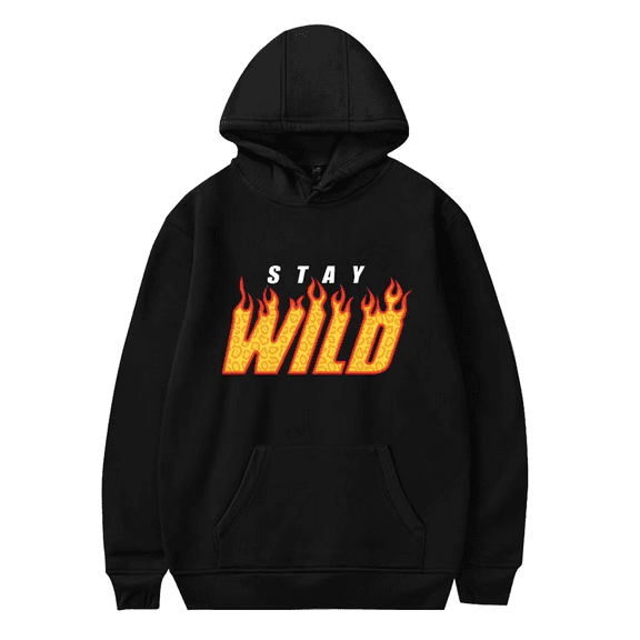 ipzHeJ Ben Azelart Stay Wild Fire Unisex Hooded Sweatshirts Long Sleeve Casual Streetwear Trendy Hooded XXS-4XL