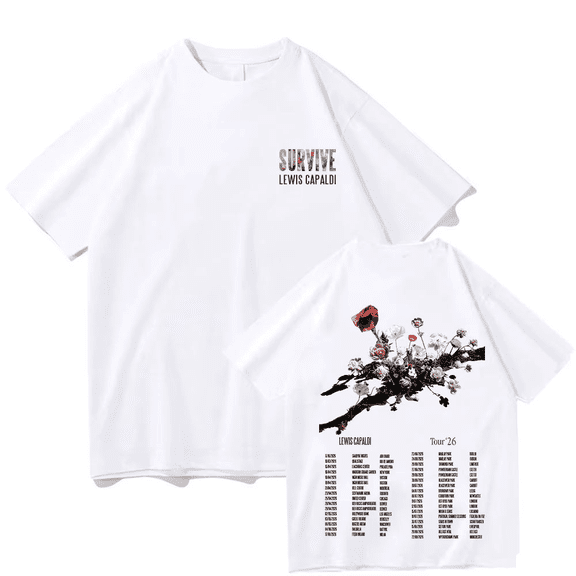 ipzHeJ Lewis Capaldi Tour 2026 T-Shirts Short Sleeves Streetwear T-shirt XXS-4XL