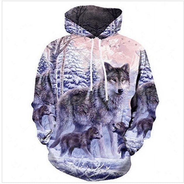 ipzHeJ Wolf Hoodie for Men/Women, 3D Printed Sweatshirt, Streetwear ...