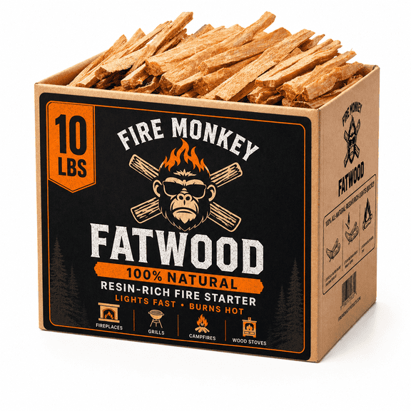 Fatwood Fire Starter Sticks 10 LB Box, Perfect for Fireplace, Fire Pit, Grill, Campfire and Wood Stove