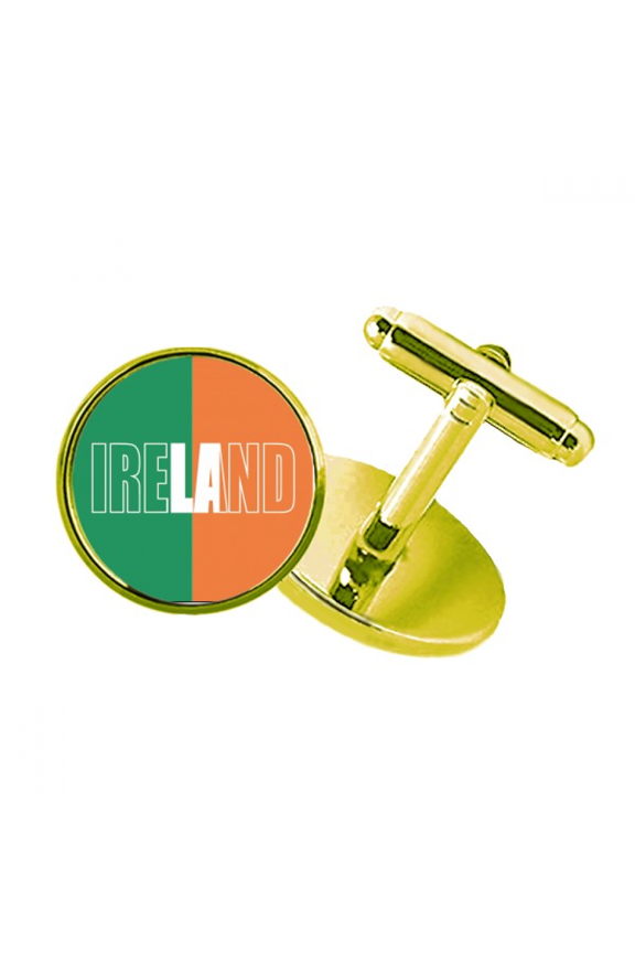 ireland country flag name studded business metal cufflinks en