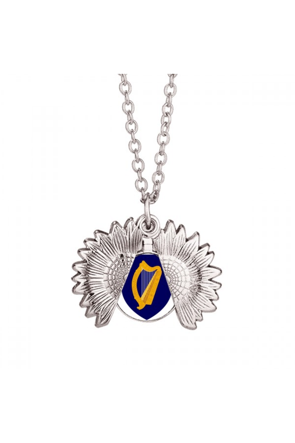 ireland eu national emblem sunflower necklace pendant locket jewelry