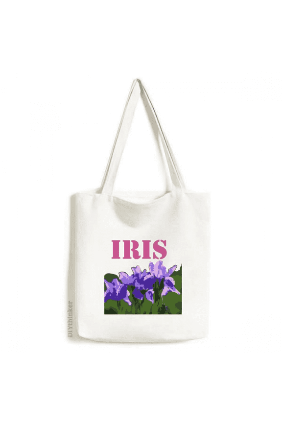 iris france eu flower tote canvas bag shopping satchel casual handbag