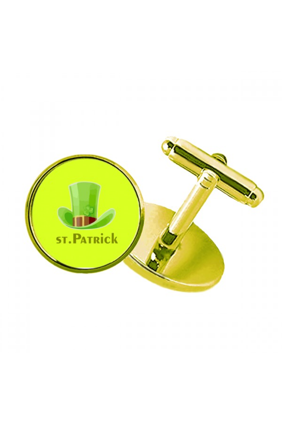 irish holy patrick day protect studded business metal cufflinks en