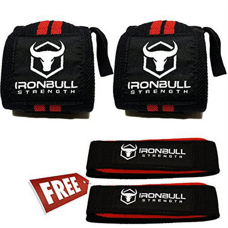 iron bull strength wrist wraps & lifting straps combo