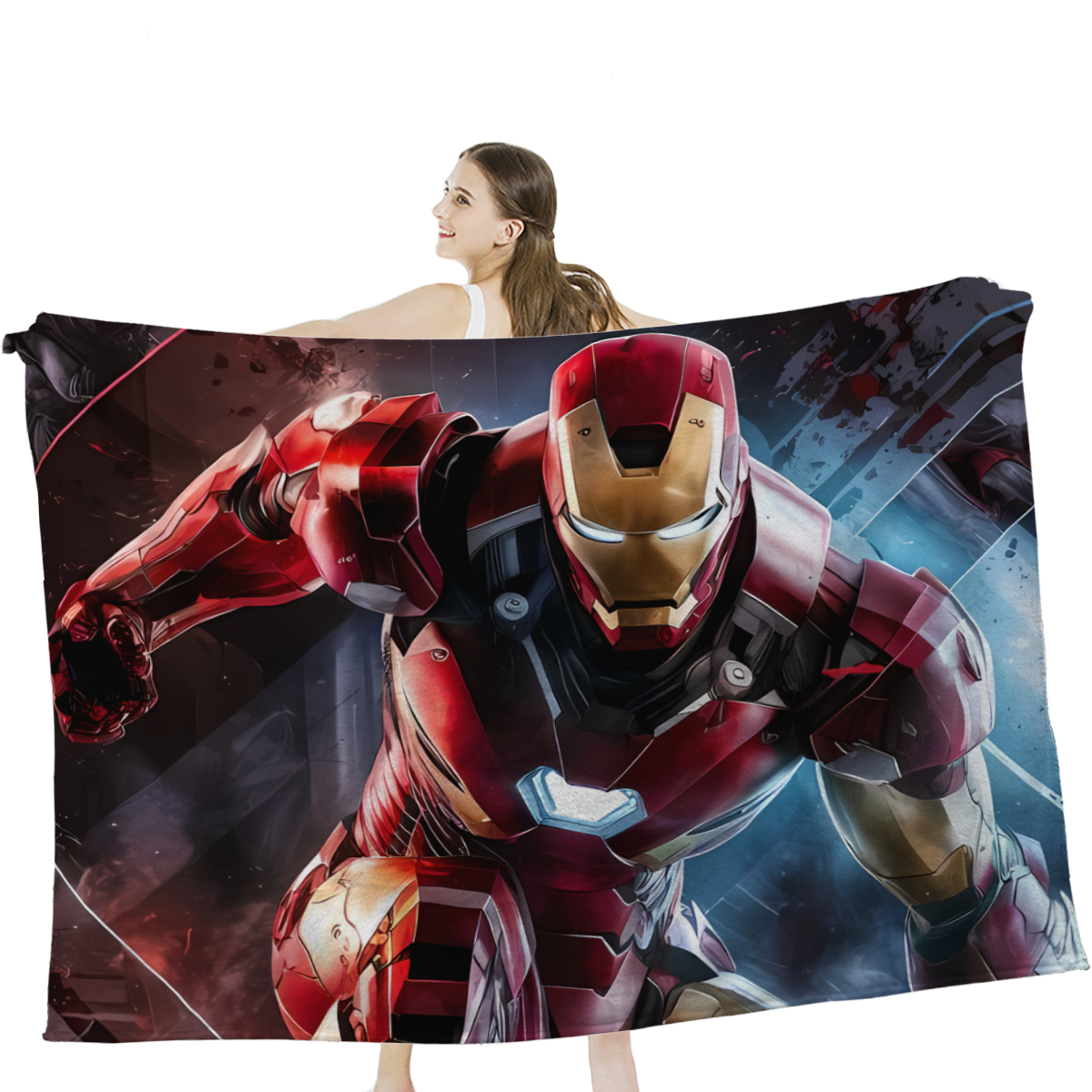 iron man Throw Blanket for Girls, Women, Boys 60x50 Inch