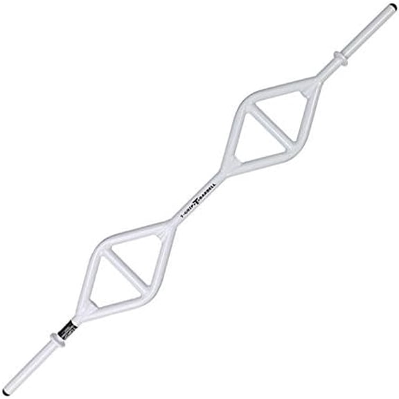 ironcompany T-Grip Barbell Club Strength Lite Bar White with Parallel and Angled Grip Positions for Cardio Pump, Cardio Strength, Group Strength