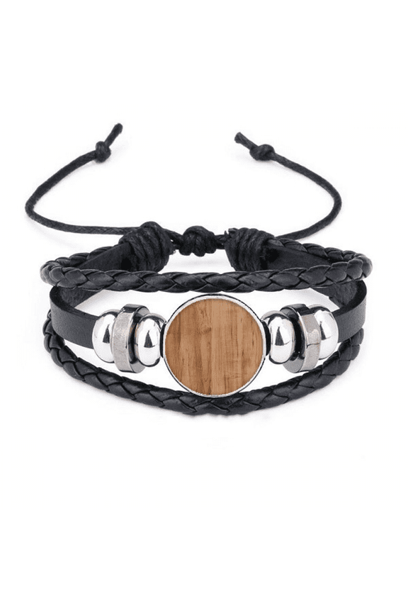 irregular annual s small-grained pattern bracelet braided leather woven wristband