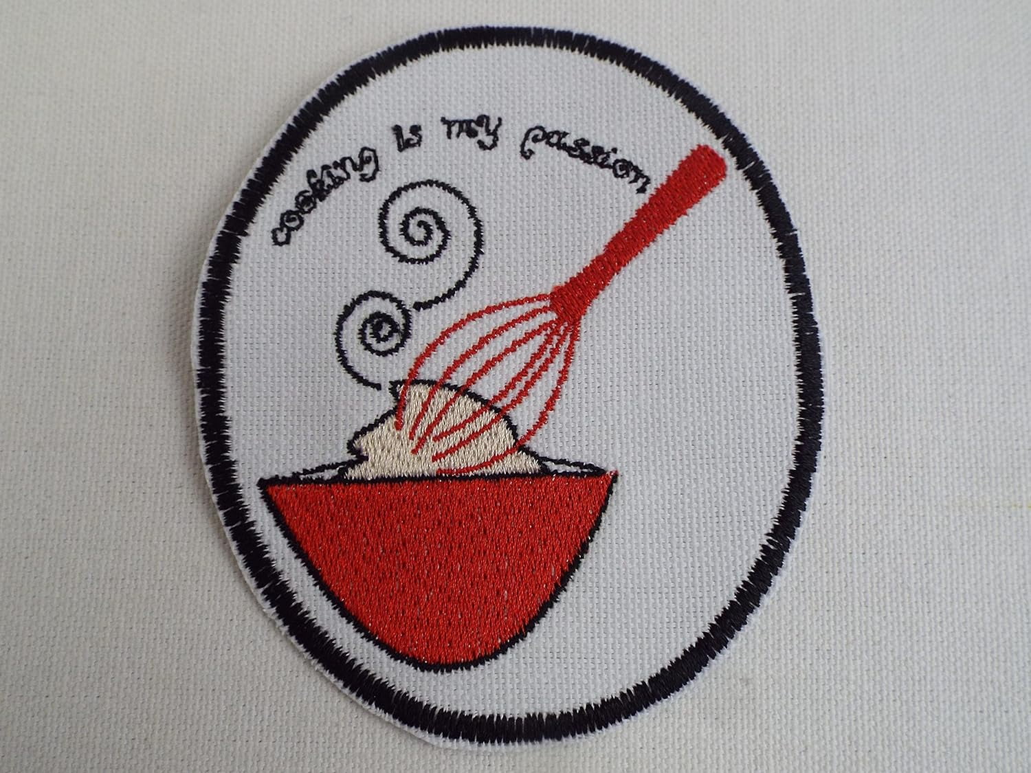 is My Passion Bowl Whisk Embroidery Iron-on Patch