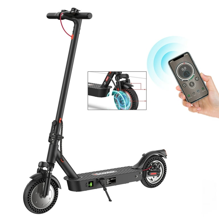 iscooter i9MAX Electric Scooter Adult, 500W Motor, 10 Solid Tires, 21.7  Miles Long Range, 18.6 mph Folding Commuter Electric Scooter for  Adults,Front