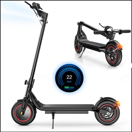 iScooter Electric Scooter for Adult, 500W Motor, 23 Miles Long Range, 22 mph & 10" Pneumatic tire Folding Commuter Electric Scooter Teens, Superior Performance Smart App & Dual Braking(Black)