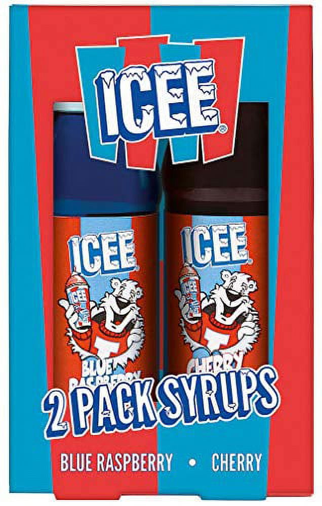 iscream Genuine ICEE Brand Cherry and Blue Raspberry Flavor Syrup Boxed