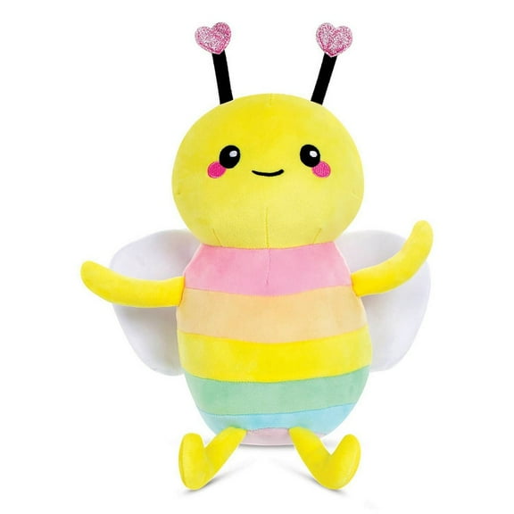 iscream Kawaii Bumble Bee Embroidered and Glitter Accent 12" x 6" Fleece 3D Pillow