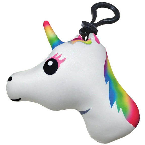 iscream Rainbow Emoji Mini Microbead Pillow Backpack Charm - Candy Scented Unicorn