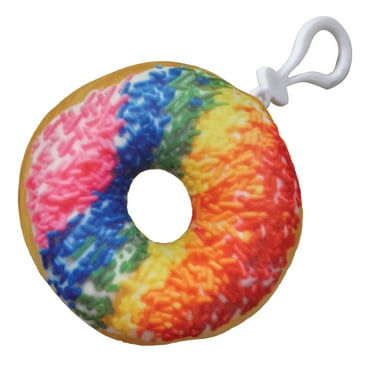 iscream Snack Shack Mini Microbead Pillow Backpack Charm - Candy Scented Reversible Rainbow Donut