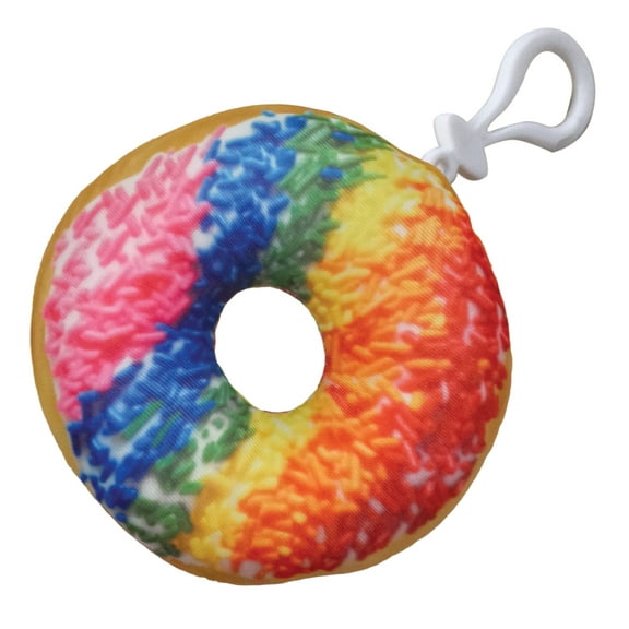 iscream Snack Shack Mini Microbead Pillow Backpack Charm - Candy Scented Reversible Rainbow Donut