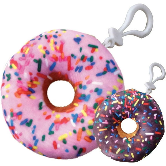 iscream Sweet Shop Mini Microbead Pillow Backpack Charm - Candy Scented Reversible Pink & Chocolate Donut