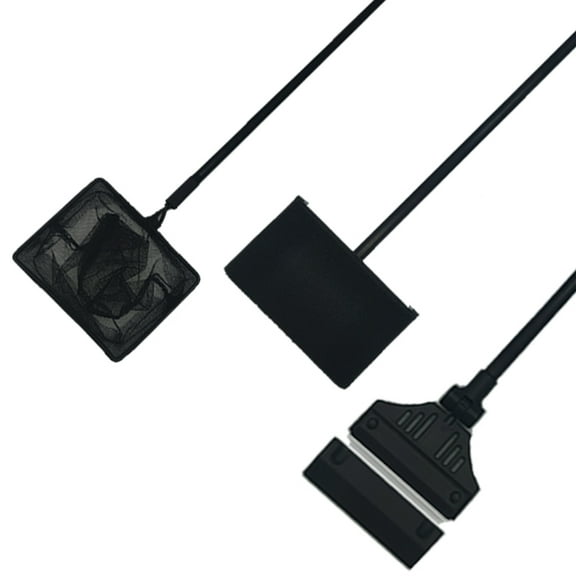 ish Tank Multifunctional Cleaning Tool Set - Telescopic Algae Scraper with 10 Blades, Algae Removal Net & Scraper