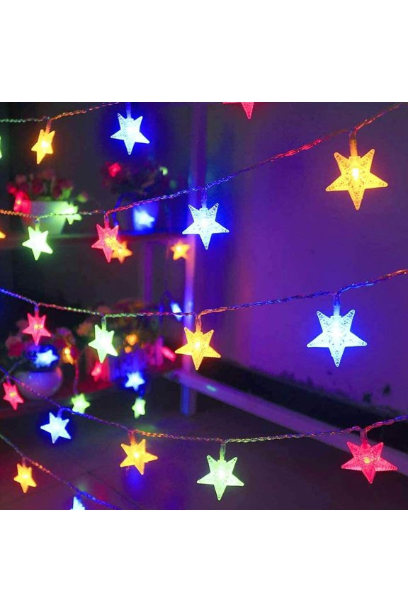 Indoor/Outdoor 33 ft Battery Operated Waterproof LED Star String Light